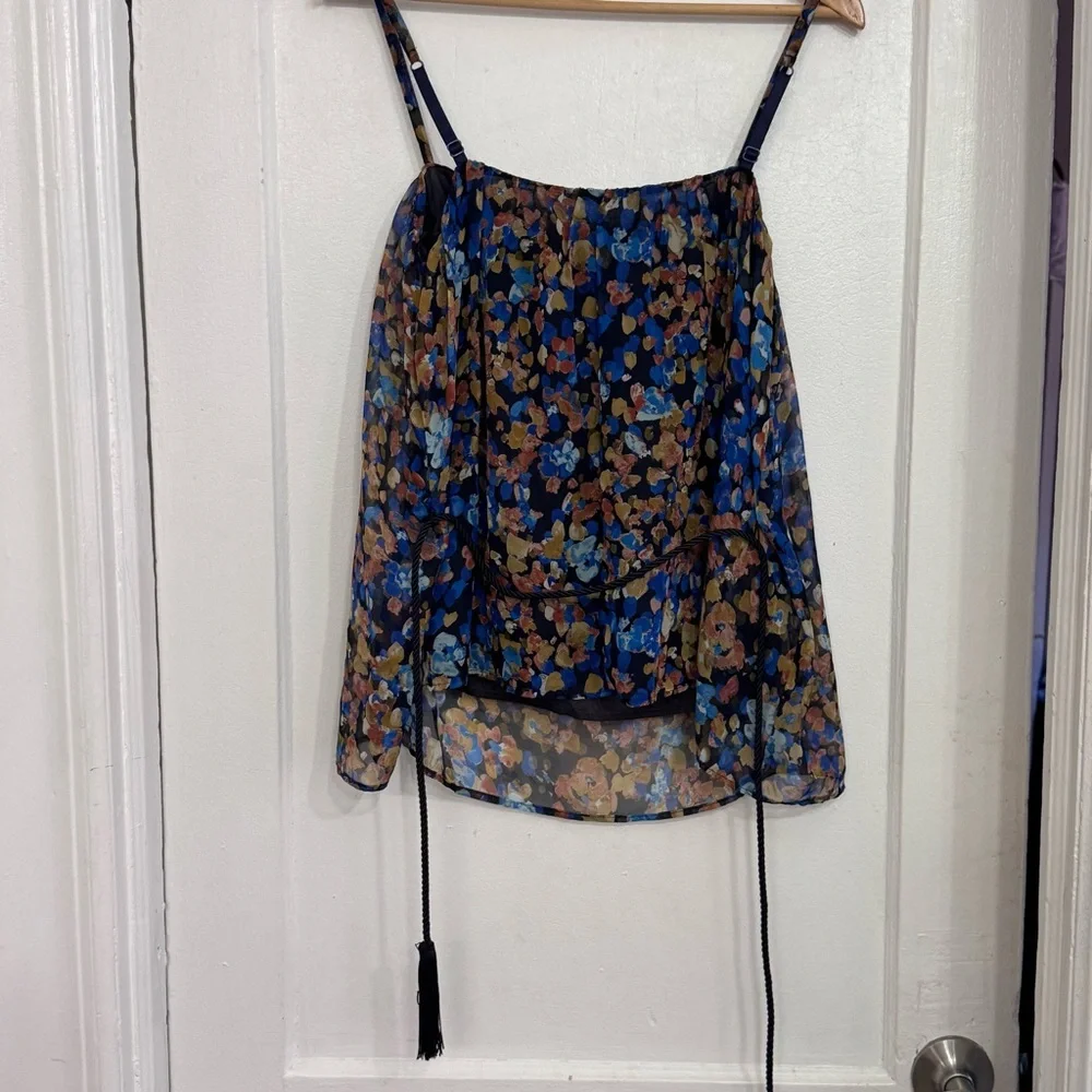 Sisley 100% Silk Floral Print Sleeveless Top – Size S - Picture 4 of 11